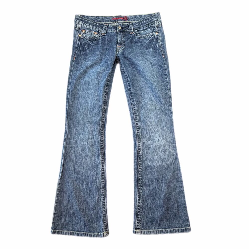123456789 Low Rise Medium Wash Y2K Bootcut Everyday School Basic Denim Jeans